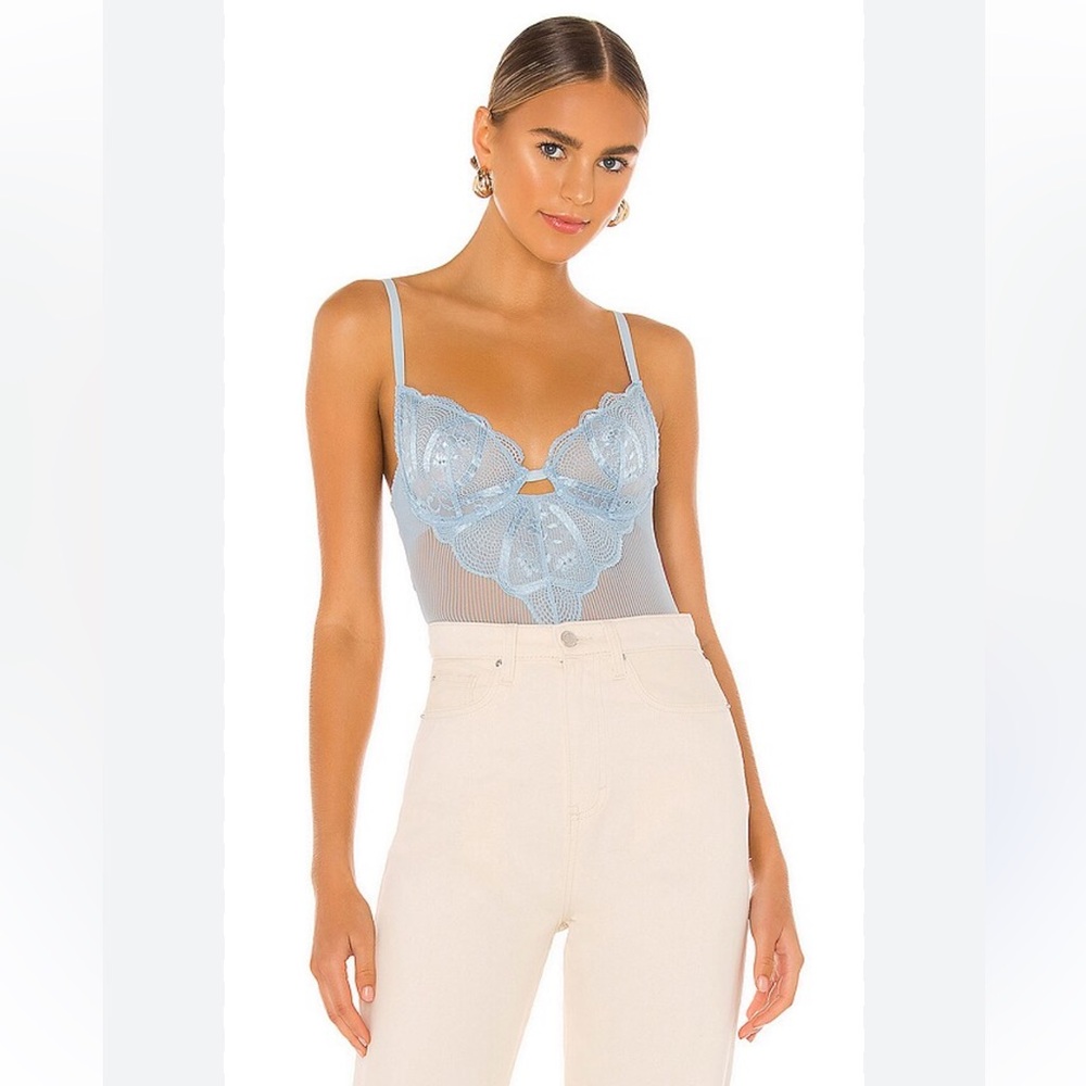 Kat The Label × Revolve Zephyr Lifht Blue Bodysuit Size S